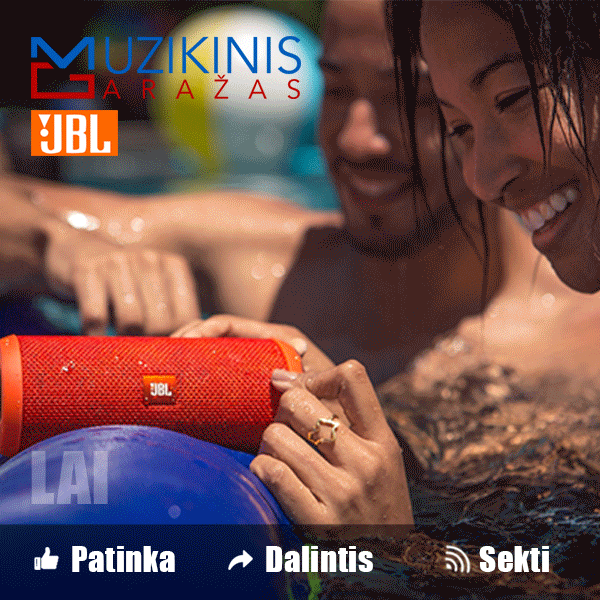 Dovanojame JBL Flip 3 belaidę kolonėlę! Ne tik graži ir atspari drėgmei, bet ir leidžianti mėgautis muzika iki 10 valandų be sustojimo!